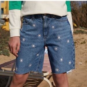 NWT Pacsun Kids Flower Embroidered Shorts